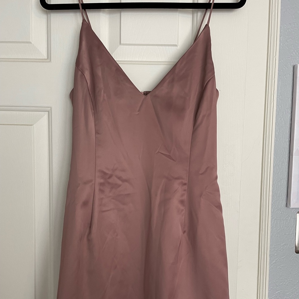 XL Akira Eva Satin Mini Dress in Mauve